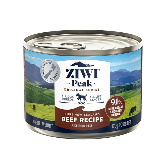 ZIWI Peak Canned Wet Dog Food â All Natural, High Protein, Grain Free, Limited Ingredient, with Superfoods (Beef, Case of 12, 6oz Cans)