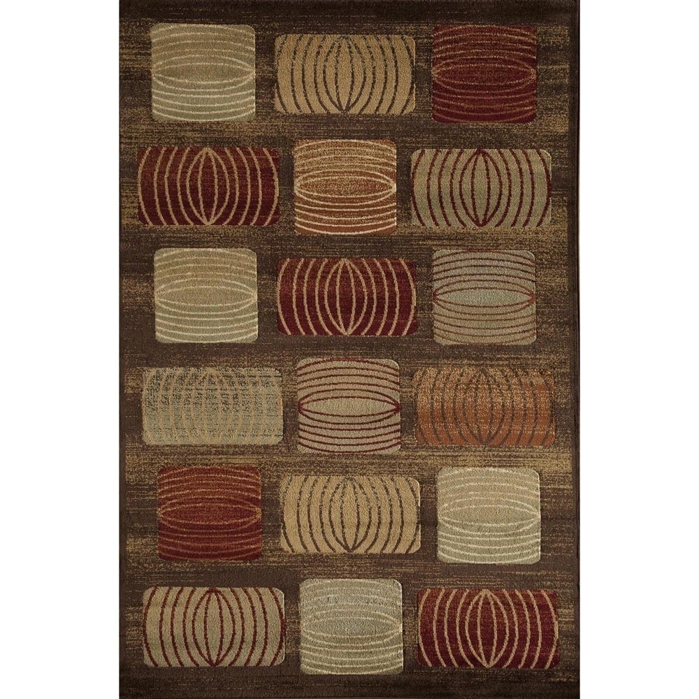 Rugs America Bowery 5344 Brown Geometric Area Rug (8' x 11')