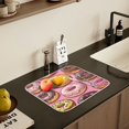thumbnail image 5 of Yayeee Dish Drying Mat for Kitchen Counter 18" x 24" Microfiber Super Absorbent Coffee Decorative Pad, Cute Doughnuts Pattern, 5 of 9