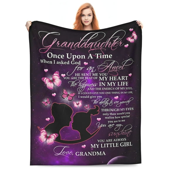LHSHID to My Granddaughtergradma Bed Throw Tapestry Blanket Gift for Daughter Wife or Son from Dad mom for Husband Men Women Birthday Christmas 30x40inch