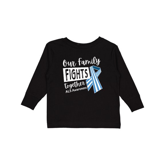 Inktastic Our Family Fights Together ALS Awareness Boys or Girls Long Sleeve Toddler T-Shirt