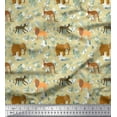 thumbnail image 1 of Soimoi Poly Georgette Fabric Kangaroo,Elephant & Lion Animal Fabric Prints by Yard 42 Inch Wide, 1 of 1