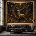 thumbnail image 6 of Golden Stag in Starry Night Sky, Mystical Celestial for Nature Lovers, Forest Art Decor, Christmas Gift, Tapestry Wall Hanging for Bedroom and Living Room, 6 of 7