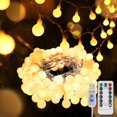 thumbnail image 1 of suddus Globe String Lights Dormitorio 50 LED Fairy Lights Enchufe Luces de Cadena Interior para Aula Navidad Patio Trasero Jardín Fiesta Dormitorio Sala de Estar Pared Blanco cálido, 1 of 1