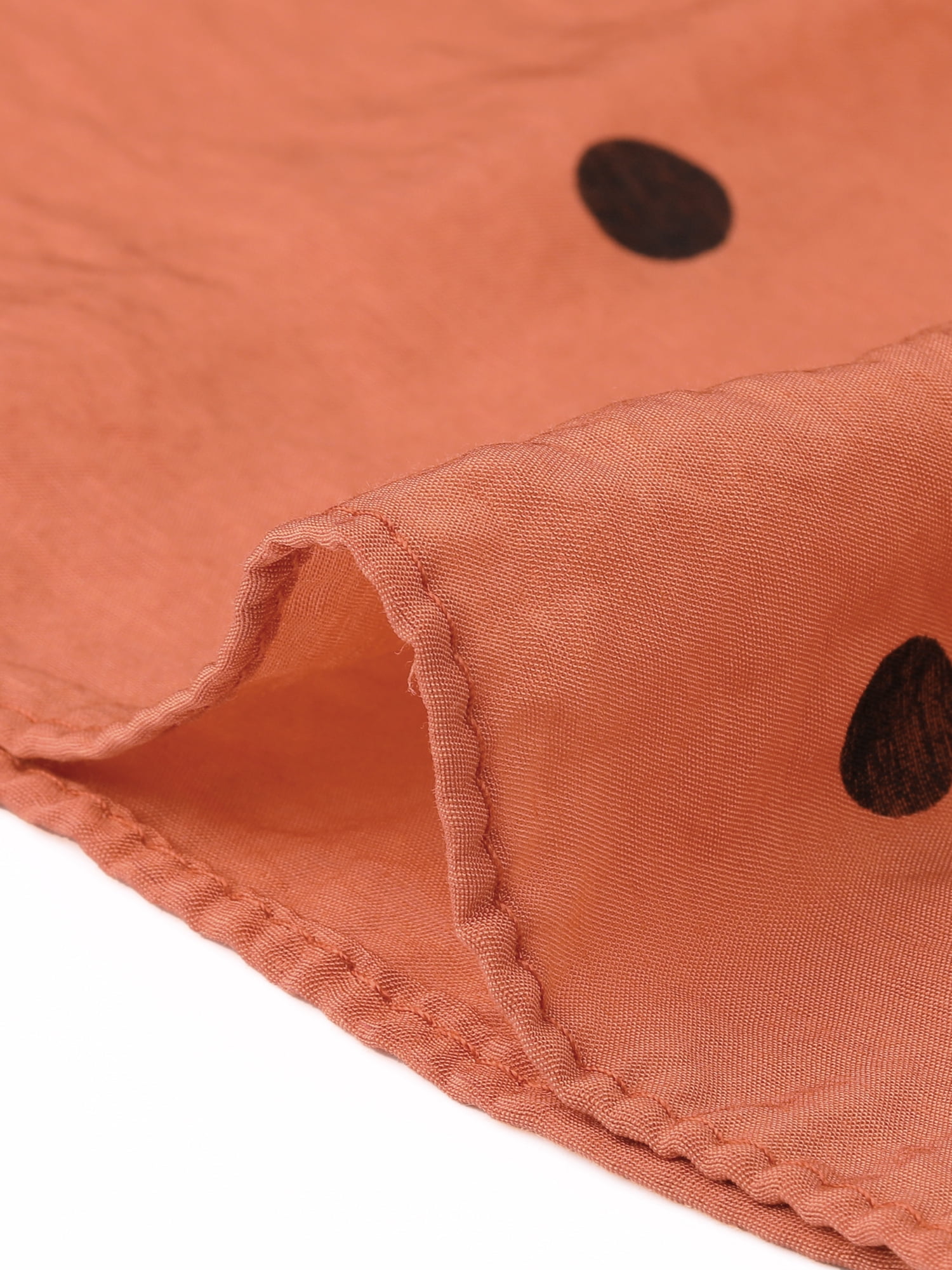 DARING DIVA Women's Elastic Waist Polka Dots Midi Skirts Large Burnt Orange