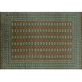 thumbnail image 1 of Ahgly Company Machine Washable Indoor Rectangle Oriental Turquoise Blue Industrial Area Rugs, 2' x 4', 1 of 4