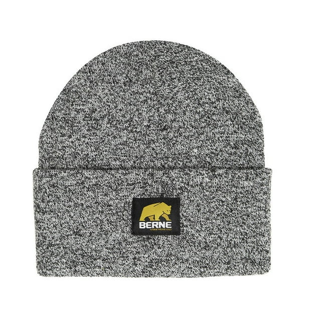 BERNE APPAREL COMPANY HAT HERITAGE KNIT CUFF BEANIE BK/WT H150BWR400