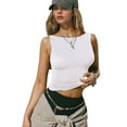 thumbnail image 2 of Women'S Summer Slim High Elastic Sleeveless Sports Vest White S, 2 of 9