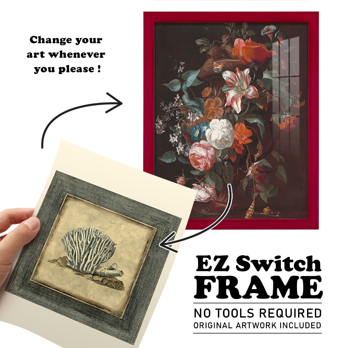 Mini Exotic Coral IX (U) - Framed Print w/glass - Cherry Red