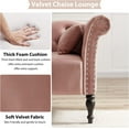 thumbnail image 5 of Holaki 60.6" Velvet Chaise Lounge Buttons Tufted Nailhead Trimmed Solid Wood Legs with 1 Pillow,Rose, 5 of 8