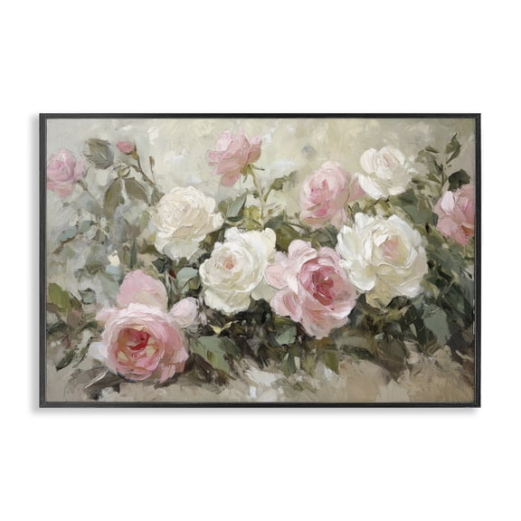 Stupell Industries Transitional Rose Bouquets Pink and White Black Framed Giclee Art, 18 x 12, by Petals Prints Design