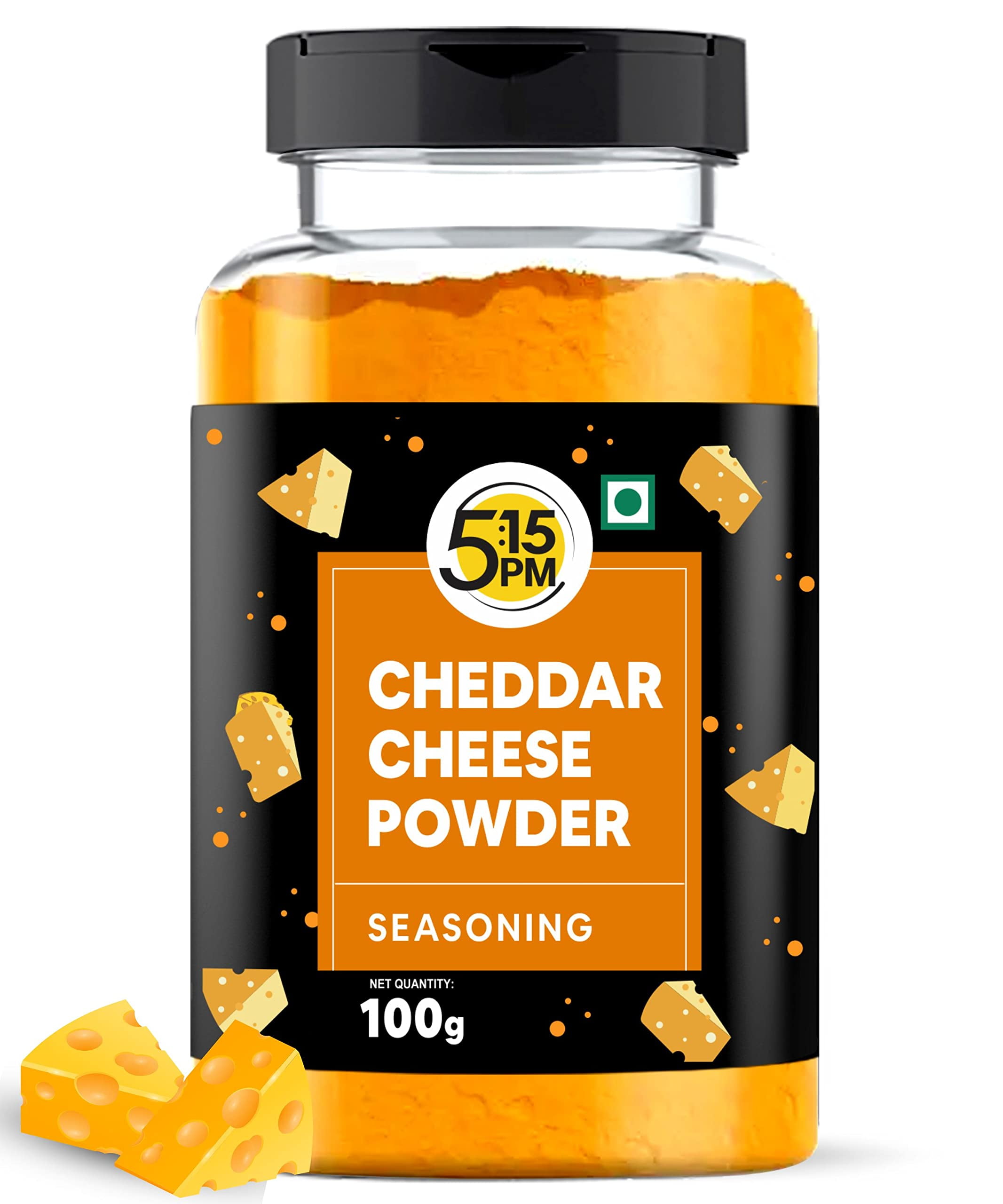 515Pm Cheddar Cheese Powder Seasoning For Popcorn, Pasta, Pizza, Nachos, Fries, 100 G