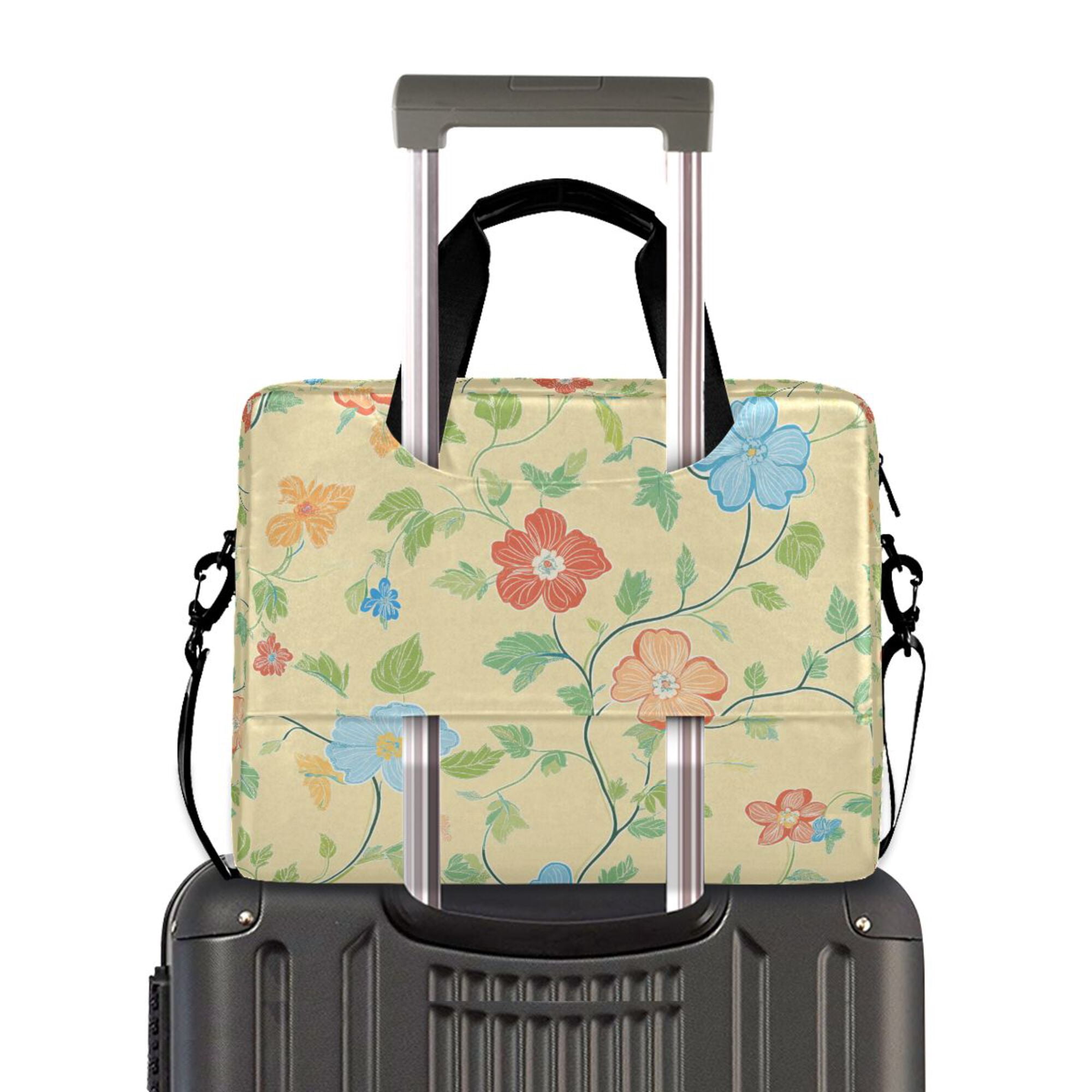 FORMRS 16" Laptop Bag Carrying Sleeve Case with Handle Travel Shoulder Briefcase, Colorful Flower