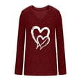 thumbnail image 5 of Busydd Womens T Shirts Fashion Heart Print Long Sleeve Going Out Tops for Women Casual Versatile Loose V Neck Womens Tops XL, 5 of 8