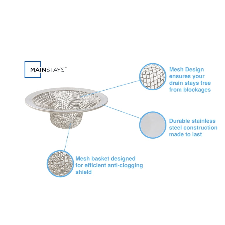 Mainstays Stainless Steel Mesh Drain Strainers, 3-Pack photo 4