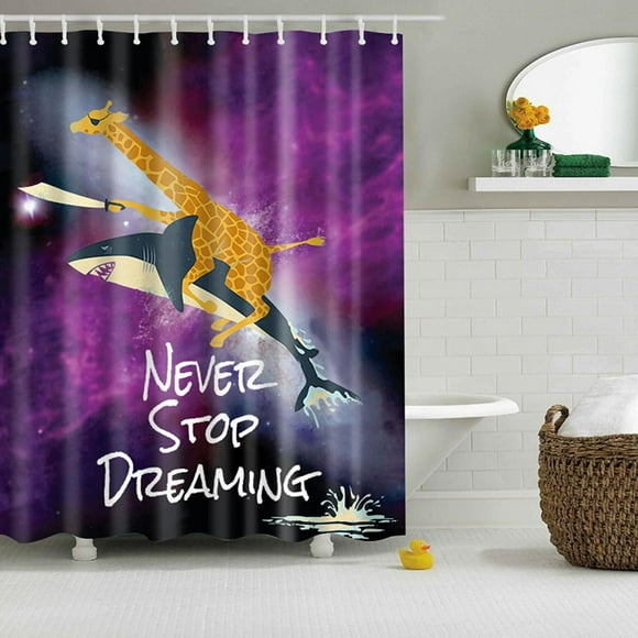 Dreaming Water Resistant Bathroom Shower Curtain Panel Decor Hooks