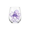 thumbnail image 2 of Artisanal Marine Animal Stemless Wine Glass, 2D Ocean Fantasy Embossed Glassware, Handcrafted Coastal Bar Tumbler, Decorative Home Gift For Ocean Lovers, 2 of 9
