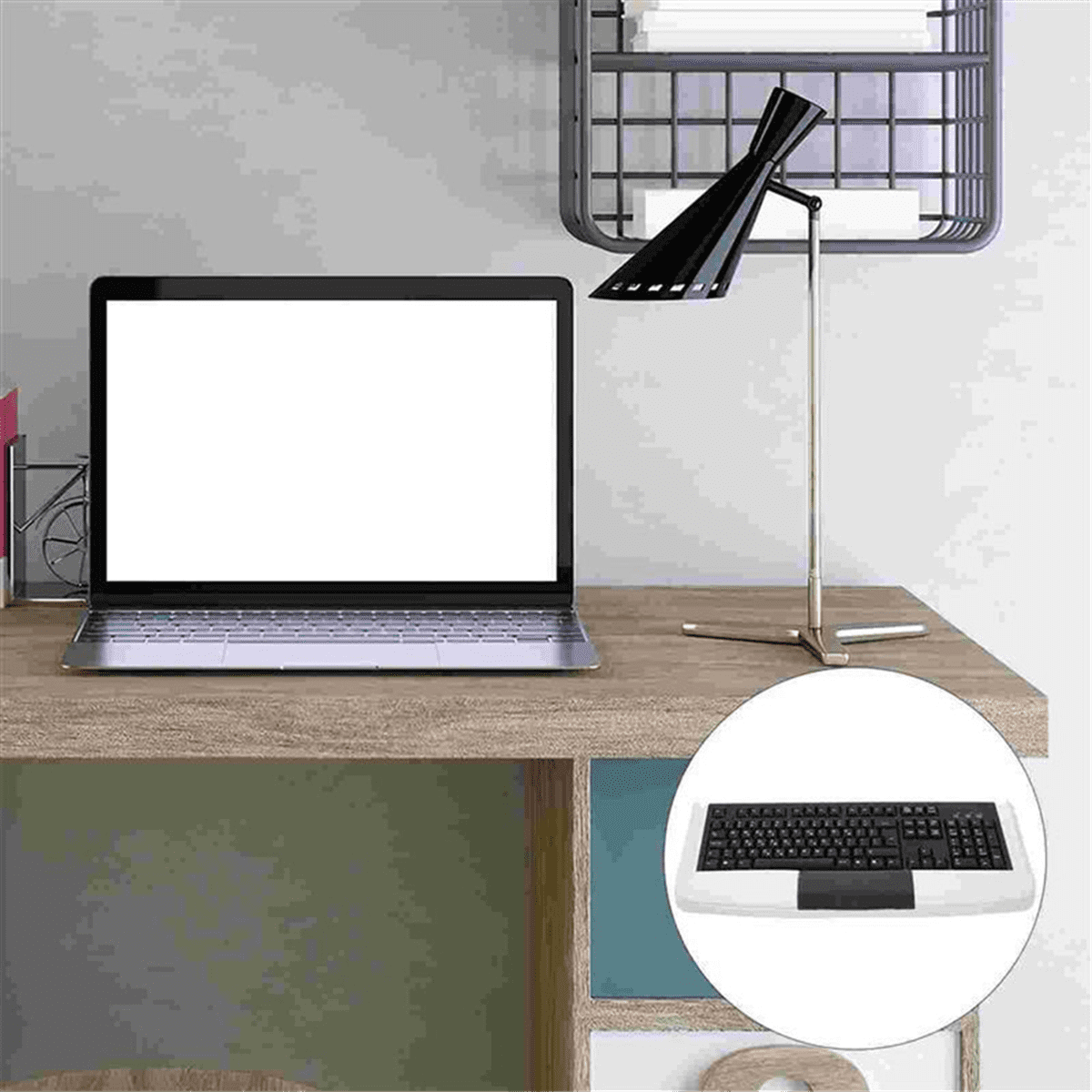 Keyboards Tray Under Desk Keyboards Stand Slide Pull Out Computer Keyboards Drawer Multi-Purpose Drawer White,1 x Keyboards Tray,White