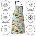 thumbnail image 5 of Xecao Mushroom House Insect Frog Print Kitchen Cooking Aprons, Waterproof Adjustable Bib Aprons with 2 Pockets for Women Men Chef, 5 of 8
