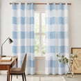thumbnail image 4 of Blue Checkered Kitchen Curtains 84 Inch Length, Blue White Buffalo Plaid Grommet Top Bedroom Living Room Curtains, Light Filtering Cafe Curtain Drapes 2 Panels Set 84''x84'', 4 of 9