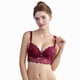 thumbnail image 4 of Conjunto de ropa interior Qarigey para mujer Sujetador clásico sexy Transpirable Agradable a la piel push-up Rojo 70B, 4 of 6