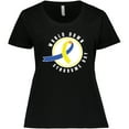 thumbnail image 3 of Inktastic World Down Syndrome Day with Yellow and Blue Ribbon Women's Plus Size T-Shirt, 3 of 5