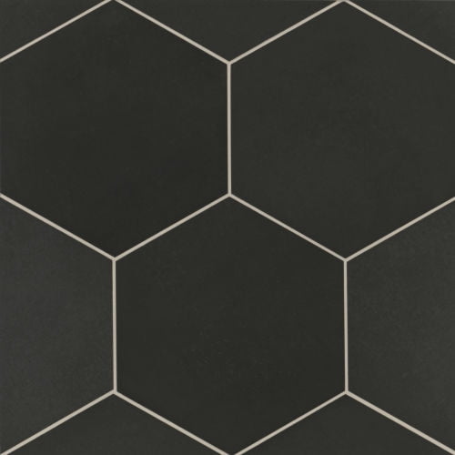 Makoto Matte Black Hexagon Porcelain Tile 11.5" x 10"