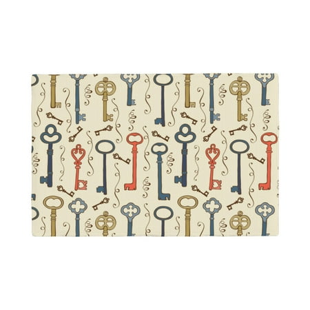 

Placemats Set of 6 Vintage Keys1 Place mats for Dining Table Indoor/Outdoor Cute Heat Resistant Washable Table Mats(18 x 12 )