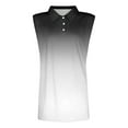 thumbnail image 4 of DHFJKG Women's Polo Shirts Sleeveless Tank Top Casual Gradient Button Down Collared Summer T Shirt Cozy Tops, 4 of 5