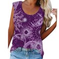 thumbnail image 1 of Camiseta informal sin mangas con cuello redondo y estampado de sol y luna de verano para mujer de talla grande Pompotops lopia989189, 1 of 5