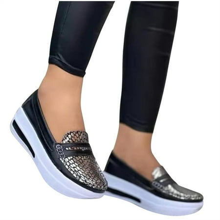 

SHENGXINY 2022 New Women Mesh Breathable Shoes Female Thick Shoes Casual Comfort Low Heels Loafers Nurse Increase Shoes Women Mujer