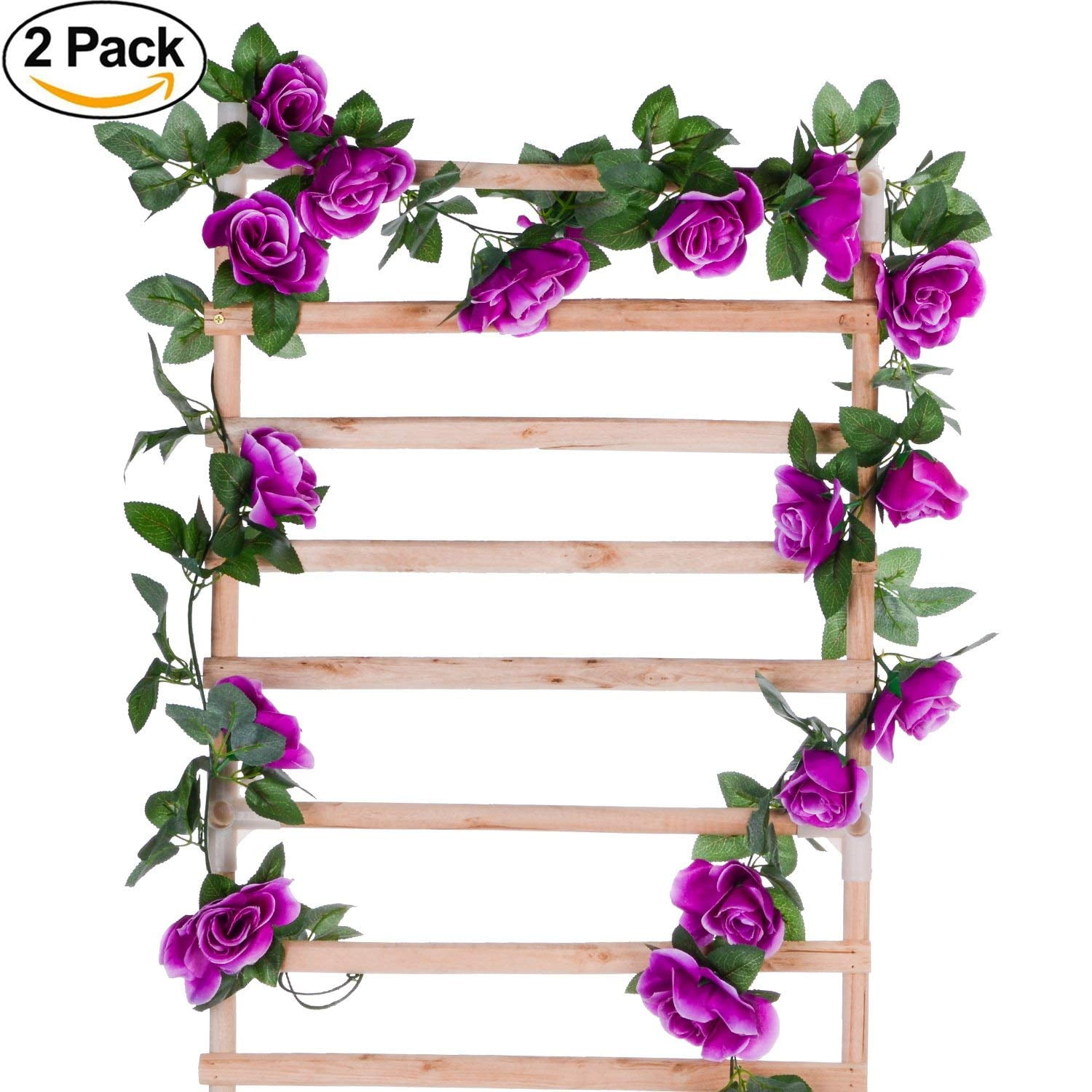 8Ft Artificial Rose Garland Silk Flower Vine Ivy Wedding Garden String Decor A++ 