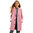 thumbnail image 2 of ATOGUTA Girl's Trench Coat Kids Wool Lapel Long Button Jackets Fall Winter Outerwear Peacoat with Pockets Size 5T-13 Pink, 2 of 6