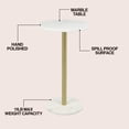 thumbnail image 4 of JONATHAN Y 10" x 22.25" White Marble and Gold Drink Table, Contemporary Minimalist Round Pedestal Accent Side Table MTB1110C, 4 of 8