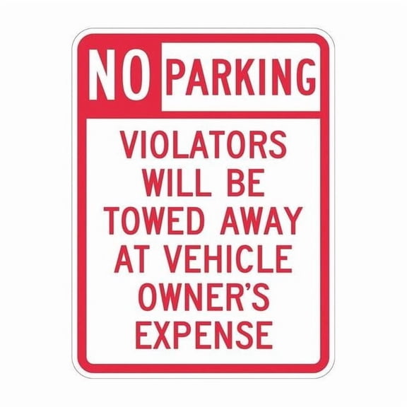 Lyle Tow Zone No Parking Sign,24" x 18, T1-1062-DG_18x24 T1-1062-DG_18x24