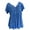Blue, variant on Aimik Women Plus Size V-Neck Tops Ruched Tunic Short Sleeve T-shirt Summer Clothes Casual Tunic Blouse Oversize Camisas De Mujer