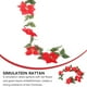 thumbnail image 2 of Adorno navideño de ratán artificial de 2 m con flores rojas para festivales., 2 of 7