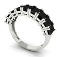 thumbnail image 2 of 2.61 ctw Wedding Band for Women - 14K White Gold Natural Onyx Stackable Eternity Ring, 2 of 6