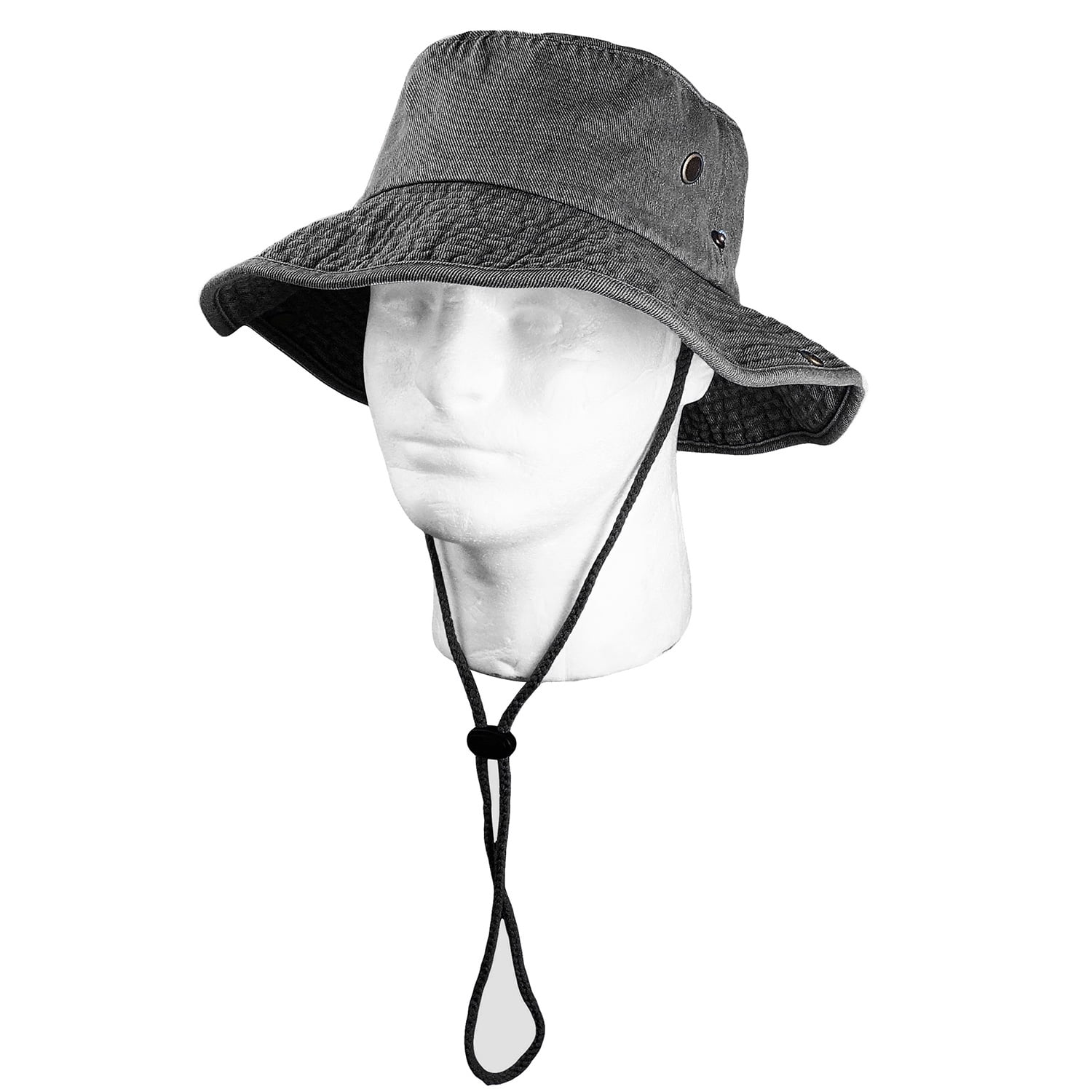 MIRMARU Vintage 100% Cotton Canvas Denim Bucket Hat - Casual Outdoor Fishing  Hiking Safari Boonie Hat., Black, Small-Medium : : Clothing, Shoes  & Accessories