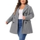 thumbnail image 4 of Abrigo largo de doble botonadura con solapa muesca para mujer de tallas grandes Agnes Orinda para un invierno con estilo 1X gris, 4 of 6
