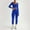 Blue, variant on Hauaitttt Women's Fashion Casual Solid Color Long Sleeve Square Collar Two Piece Slim Yoga Sports Pants Suit Women Jogging Suit Set Womens Yoga Jacket and Pant Set Yoga Strap for Stretching Set Yoga