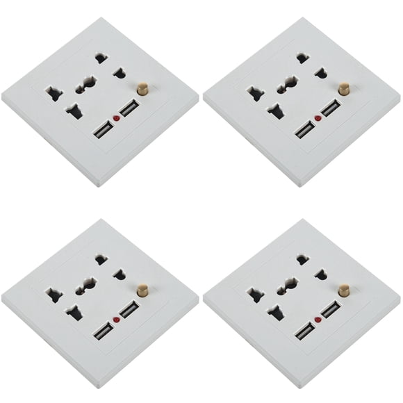 4X 2.1A Dual USB Wall Charger Socket Adapter Universial Power Outlet Panel wite Switch