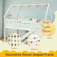 thumbnail image 4 of Barara King Bedroom Bed Frame, Bed Platform Frame,Twin Over Twin Bunk Bed with Slide and Staircase-White, 4 of 10