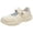 Beige, variant on Wide Walking Shoes for Women Mesh Knitted Walking Shoes with Wide Width Adjustable Upper Walking Anti-Skid Sneakers Women Soft Hands-Free Mary Jane Flats Sock Shoe