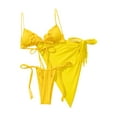 thumbnail image 3 of Txlixc Conjunto de traje de baño dividido para mujer, bikini con volantes+bragas con cordones+cobertores de malla Txlixc Moda, 3 of 7