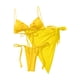 thumbnail image 3 of Txlixc Conjunto de traje de baño dividido para mujer, bikini con volantes+bragas con cordones+cobertores de malla Txlixc Moda, 3 of 7