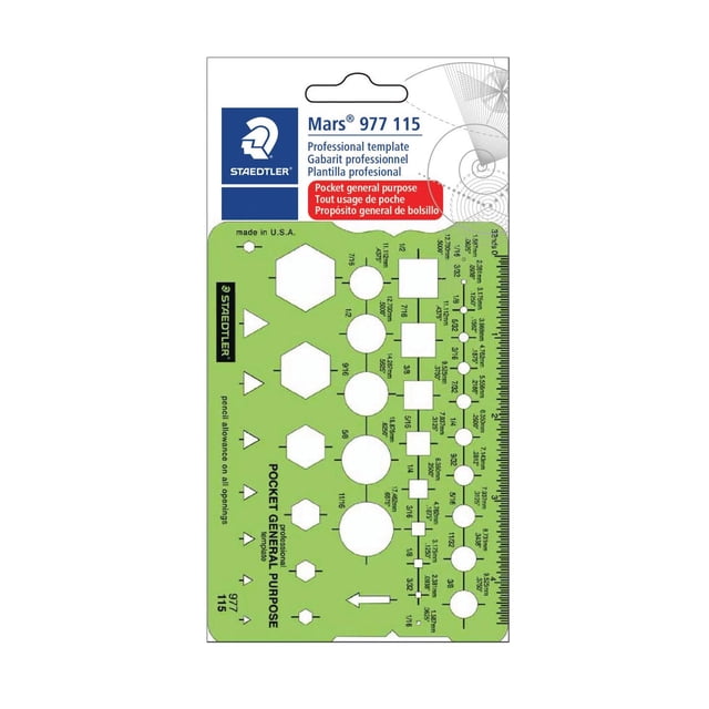 Plantilla Técnica de Dibujo Staedtler Verde 977 115 02