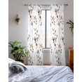 thumbnail image 3 of Brown Grey Leaves Sheer Curtains 84 Inch Length 2 Panels Set for Living Room/Bedroom, Summer Botanical Pastoral Birds Watercolor Kitchen Curtains Grommet Curtains Window Treatments 52"x84"x2, 3 of 7