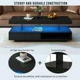 thumbnail image 5 of Modern LED Coffee Table with Storage, High Gloss Cocktail Center Table with Drawers, Display Shelves & LED Lights for Living Room, 51.2’’, Black, 5 of 9