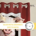thumbnail image 6 of Pig Sunflowers Kitchen Curtains Window Panels, Eucalyptus Leaves Floral Bees Red Barn Insulated Window Treatment Curtain, Grommet Curtains for Bedroom/Living Room/Bathroom, 2 Piece 42"Wx54"L, 6 of 8
